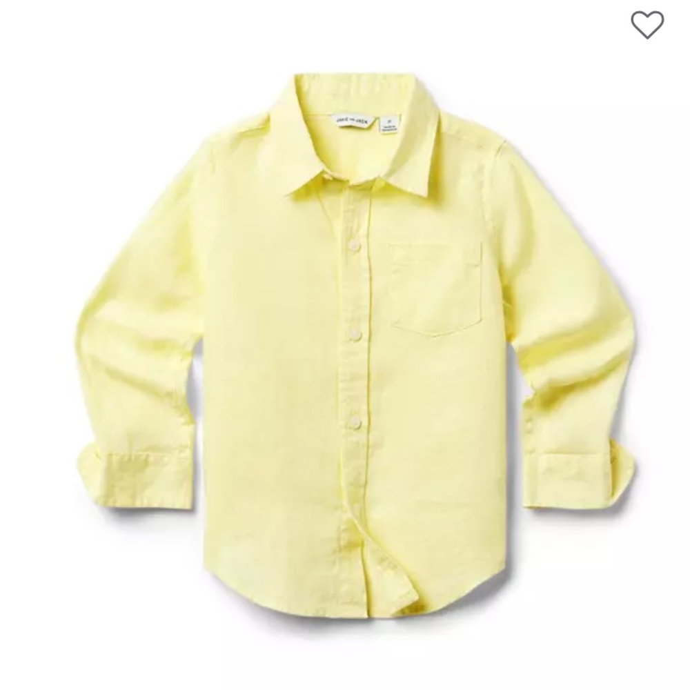 Janie and Jack The Linen Shirt in Yellow